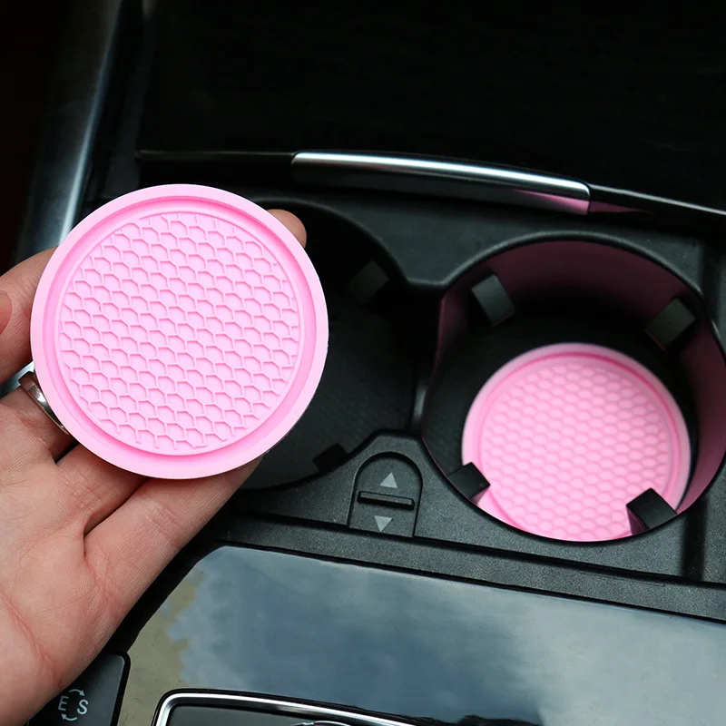 New Bling Rhinestone Cup Holder Drink Pad Interior Decoration Cute Anti-slip Round Durable Mat Coaster Heat Resi Car Accessories