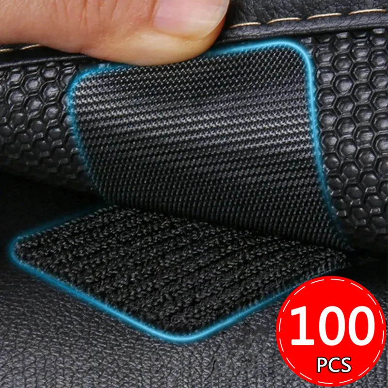 1-100pcs Carpet Fixing Stickers Car Foot Mat Tape Anti-Slip Self Adhesive Fastener Sofa Bed Sheet Clips Retention Grips