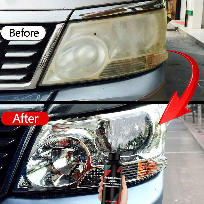 Car Headlight Polishing Agent Scratch Remover Repair Fluid Headlight Renewal Polish And Maintenance Liquid Kit Auto Accessories